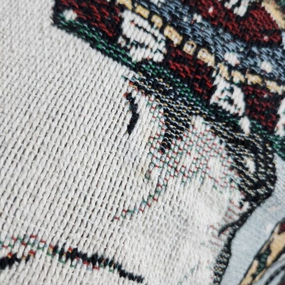 Vintage Goodwin Weavers Christmas Bear Holiday Tapestry Throw Blanket - Picture 5 of 7